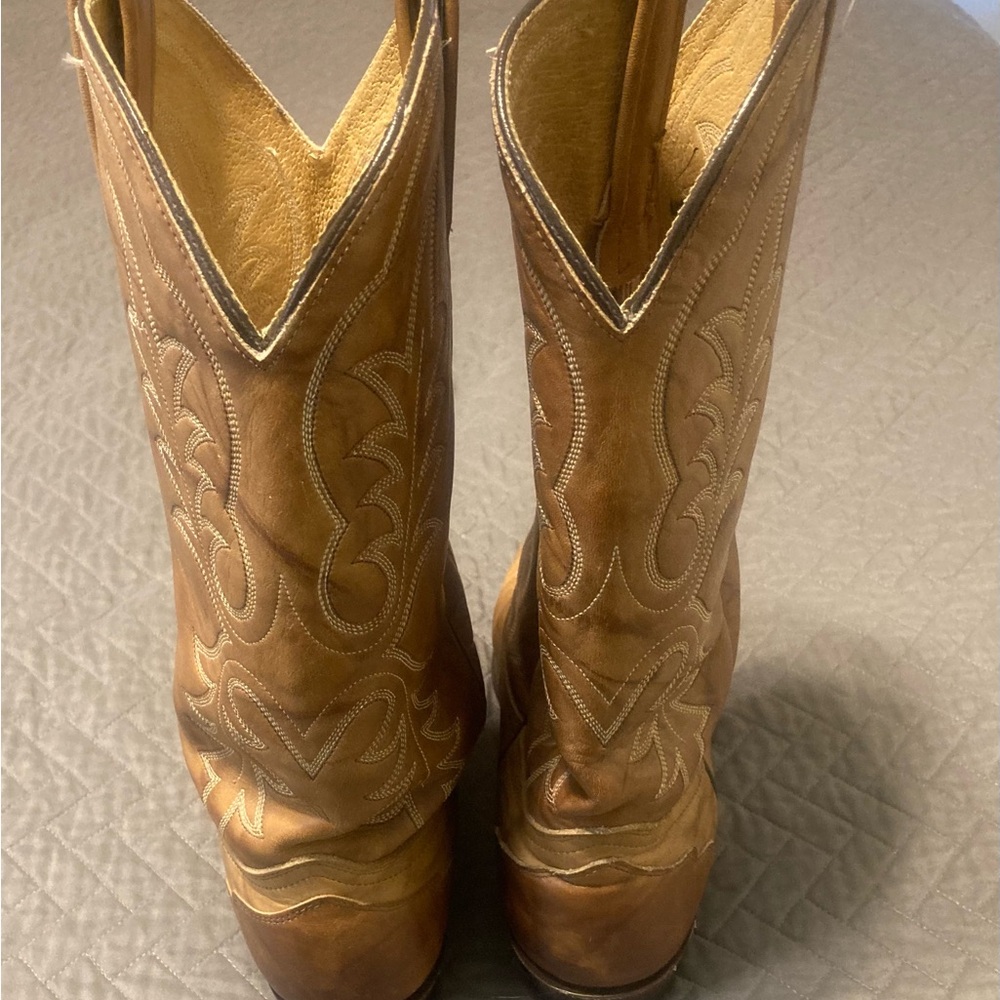 Brown Leather Cowboy Boots - Picture 4 of 5